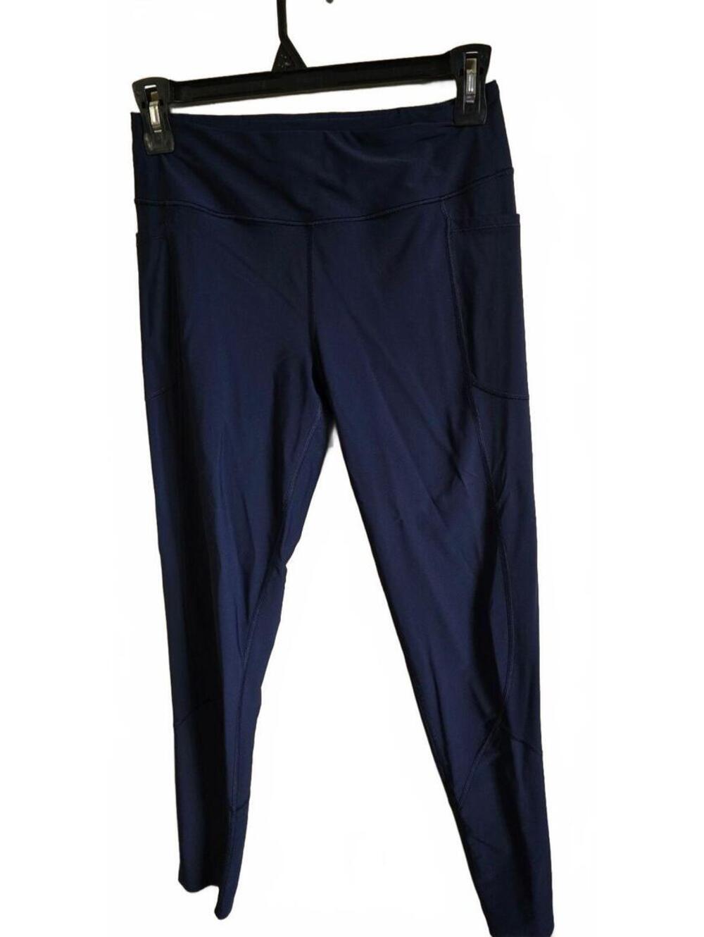 Victoria Sport Total Knockout Tight Leggings Navy Blue Size L High Rise Pockets